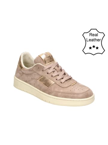 Bullboxer Skórzane sneakersy w kolorze szaroróżowym