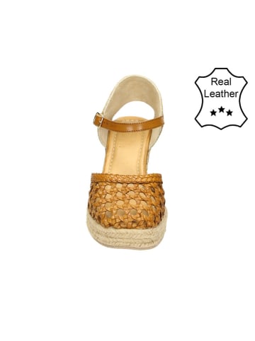 Bullboxer Leren sleehakslingpumps cognackleurig
