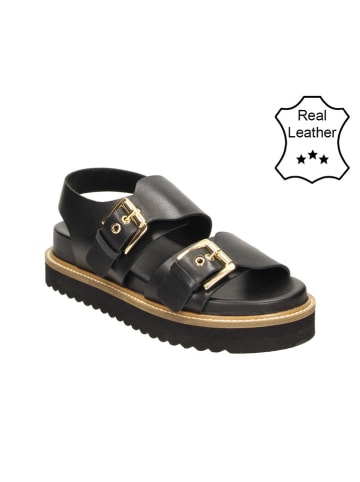 Bullboxer Leder-Sandalen in Schwarz
