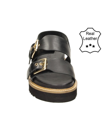 Bullboxer Leder-Sandalen in Schwarz