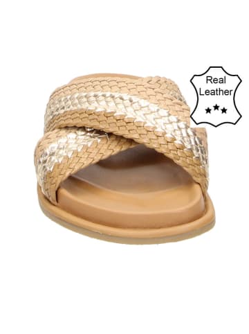 Bullboxer Leder-Hausschuhe in Beige/ Hellbraun