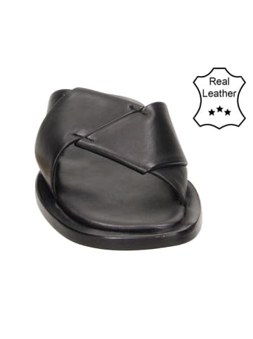 Bullboxer Leder-Hausschuhe in Schwarz