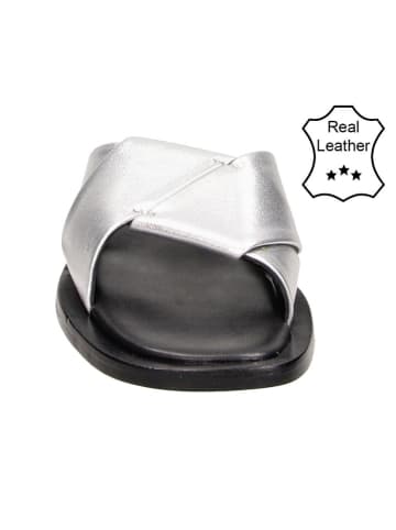 Bullboxer Leder-Hausschuhe in Silber