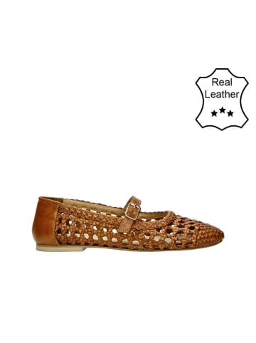 Bullboxer Leren ballerina's cognackleurig