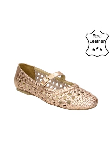 Bullboxer Leder-Ballerinas in Gold