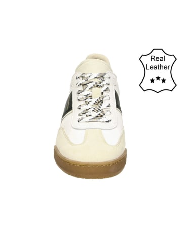 Bullboxer Leren sneakers wit/beige/donkergroen