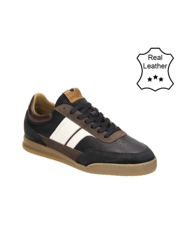 Bullboxer Leder-Sneakers in Schwarz/ Braun/ Weiß