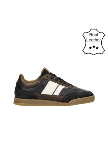 Bullboxer Leder-Sneakers in Schwarz/ Braun/ Weiß