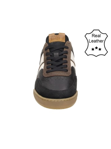Bullboxer Leder-Sneakers in Schwarz/ Braun/ Weiß