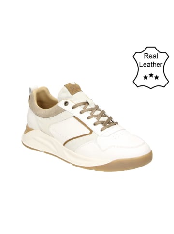 Bullboxer Leder-Sneakers in Weiß/ Beige