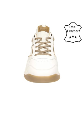 Bullboxer Leder-Sneakers in Weiß/ Beige