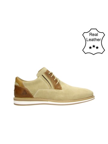 Bullboxer Leder-Schnürschuhe in Beige/ Cognac