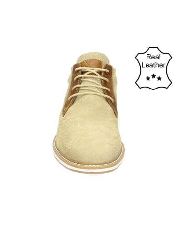 Bullboxer Leder-Schnürschuhe in Beige/ Cognac