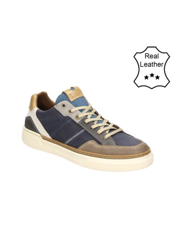 Bullboxer Leder-Sneakers in Dunkelblau/ Braun