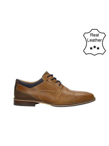 Bullboxer Leder-Schnürschuhe in Cognac