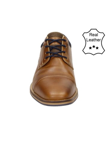 Bullboxer Leder-Schnürschuhe in Cognac