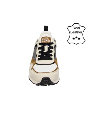 Bullboxer Leder-Sneakers in Creme/ Grau