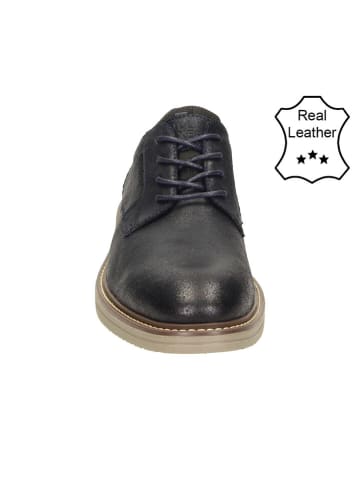 Bullboxer Leder-Schnürschuhe in Dunkelblau
