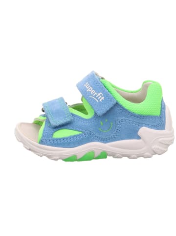 superfit Leder-Halbsandalen "Flow" in Hellblau/ Grün/ Weiß