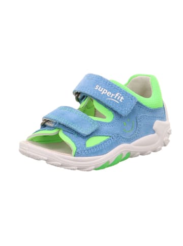 superfit Leder-Halbsandalen "Flow" in Hellblau/ Grün/ Weiß