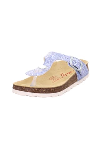 superfit Leren teenslippers blauw/zilverkleurig