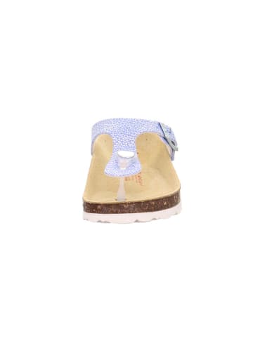 superfit Leren teenslippers blauw/zilverkleurig
