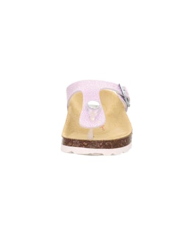 superfit Leren teenslippers paars/zilverkleurig