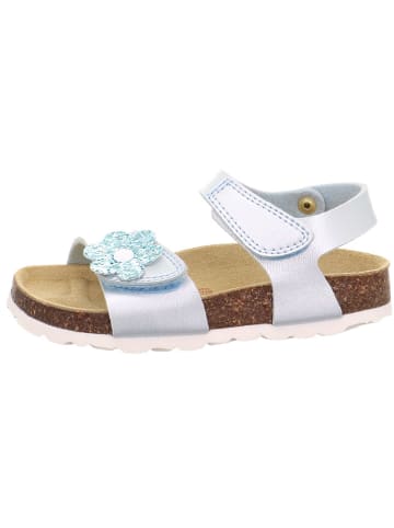 superfit Leder-Sandalen in Hellblau/ Silber