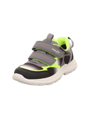 superfit Leder-Sneakers "Rush" in Grau/ Schwarz/ Gelb