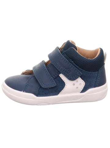 superfit Barfuß Leder-Stiefeletten "Superfree" in Dunkelblau/ Weiß