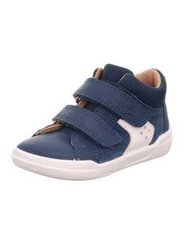 superfit Leren barefootenkellaarzen "Superfree" donkerblauw/wit