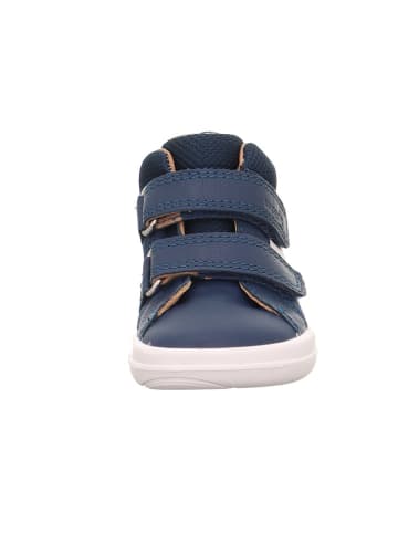 superfit Barfuß Leder-Stiefeletten "Superfree" in Dunkelblau/ Weiß
