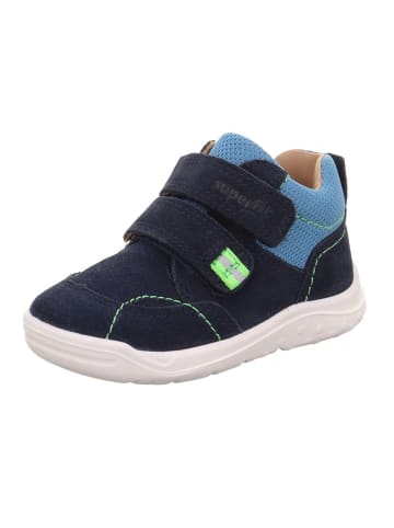 superfit Leder-Stiefeletten "Whaley" in Dunkelblau/ Hellblau