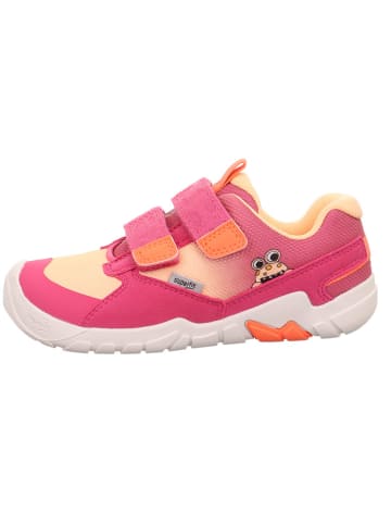 superfit Barfuß Leder-Sneakers "Trace" in Pink/ Gelb
