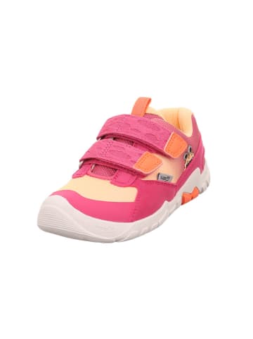 superfit Barfuß Leder-Sneakers "Trace" in Pink/ Gelb