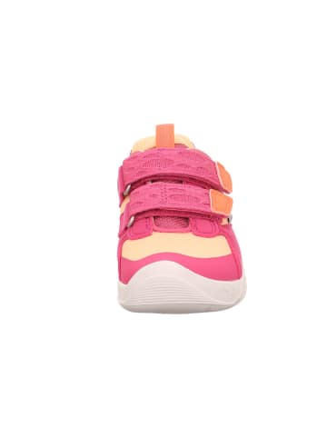 superfit Barfuß Leder-Sneakers "Trace" in Pink/ Gelb