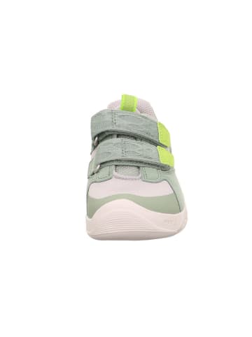 superfit Barfuß Leder-Sneakers "Trace" in Grün/ Weiß
