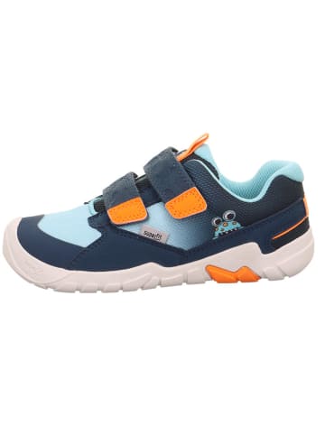 superfit Barfuß Leder-Sneakers "Trace" in Dunkelblau/ Hellblau