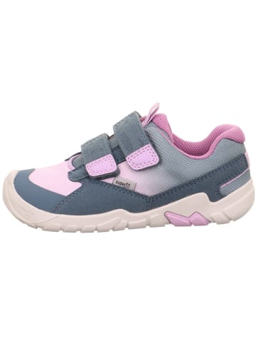 superfit Barfuß Leder-Sneakers "Trace" in Grau/ Rosa