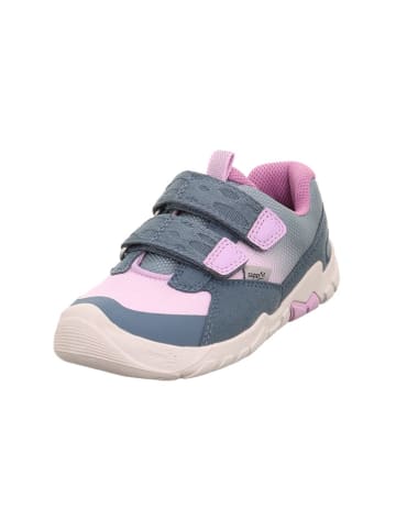 superfit Skórzane sneakersy "Trace" w kolorze szaro-jasnoróżowym do chodzenia na boso