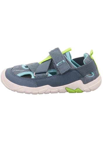 superfit Barfuß Leder-Halbsandalen "Trace" in Blau