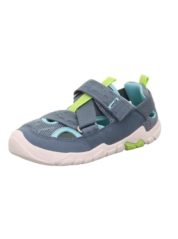 superfit Barfuß Leder-Halbsandalen "Trace" in Blau