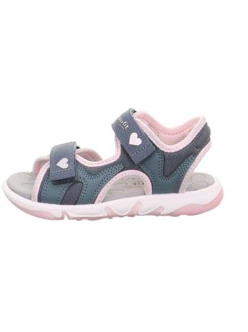 superfit Leder-Sandalen "Pebbles" in Dunkelblau/ Rosa