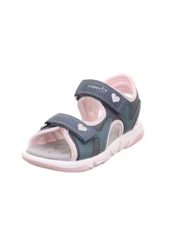 superfit Leder-Sandalen "Pebbles" in Dunkelblau/ Rosa