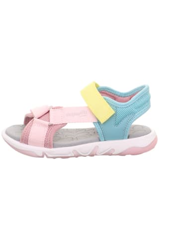 superfit Leder-Sandalen "Pebbles" in Rosa/ Hellblau/ Gelb