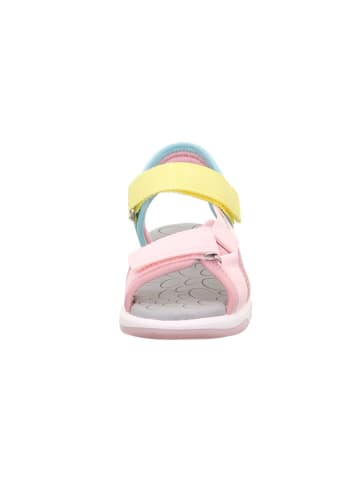 superfit Leder-Sandalen "Pebbles" in Rosa/ Hellblau/ Gelb