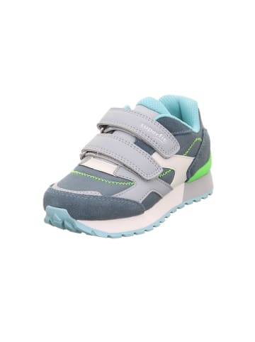 superfit Leder-Sneakers "Dash" in Dunkelblau/ Hellblau/ Weiß