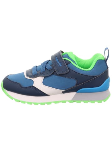 superfit Leder-Sneakers "Dash" in Blau/ Weiß/ Grün