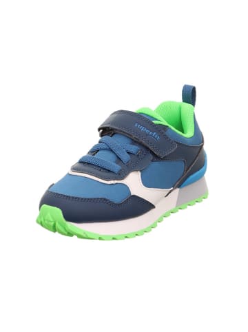 superfit Skórzane sneakersy "Dash" w kolorze niebiesko-biało-zielonym