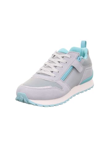 superfit Leder-Sneakers "Dash" in Grau/ Hellblau